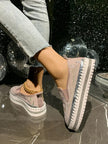 Rhinestone Embellished Platform Loafers  Style Ratio