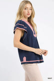 Umgee Linen Ruffle Sleeve Top  Style Ratio
