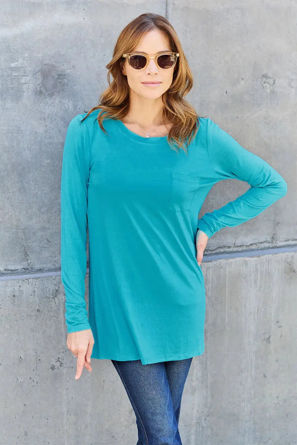 Basic Bae Full Size Round Neck Long Sleeve Top  Style Ratio