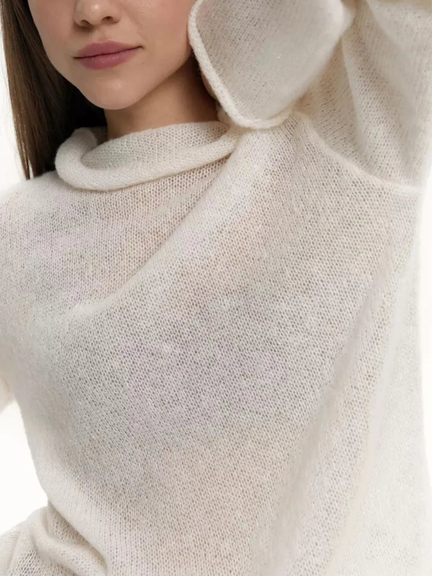 Mock Neck Long Sleeve Sweater  Style Ratio