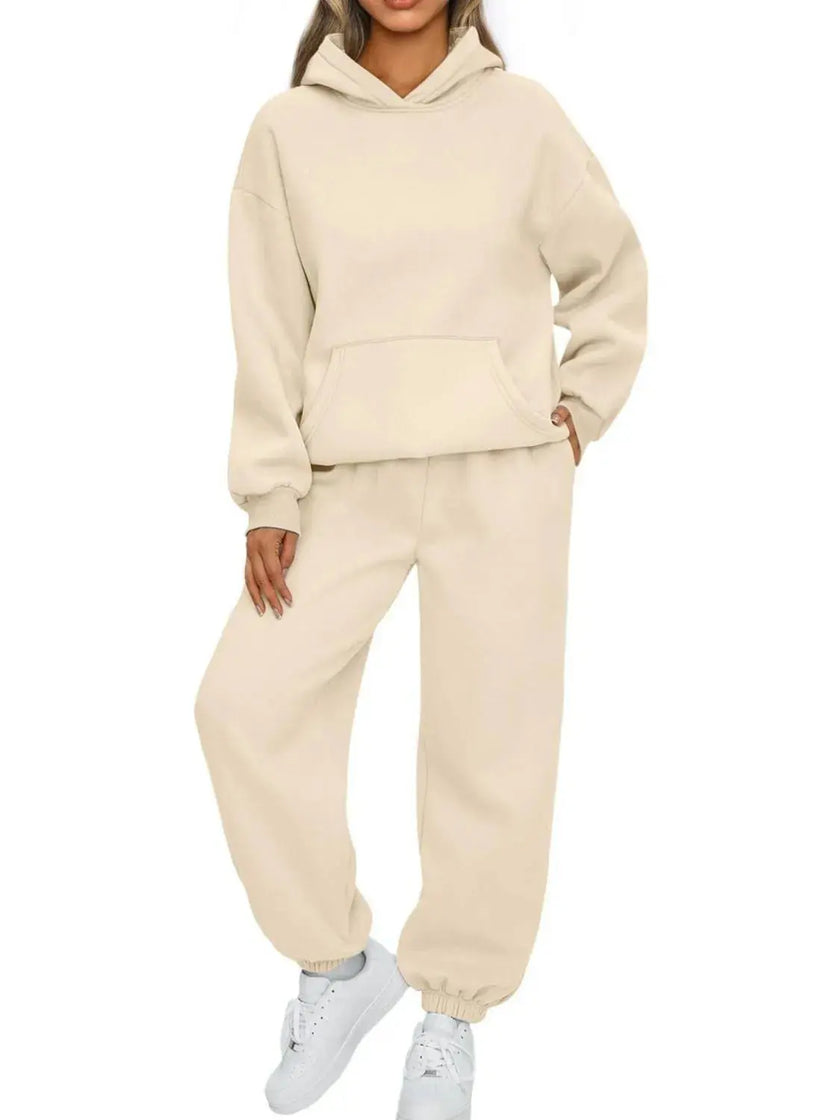 Full Size Kangaroo Pocket Hoodie and Joggers Set  Style Ratio
