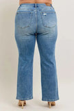 Judy Blue Full Size High Waist Vintage Wash Front Seam & Slit Straight Plus Size  Style Ratio
