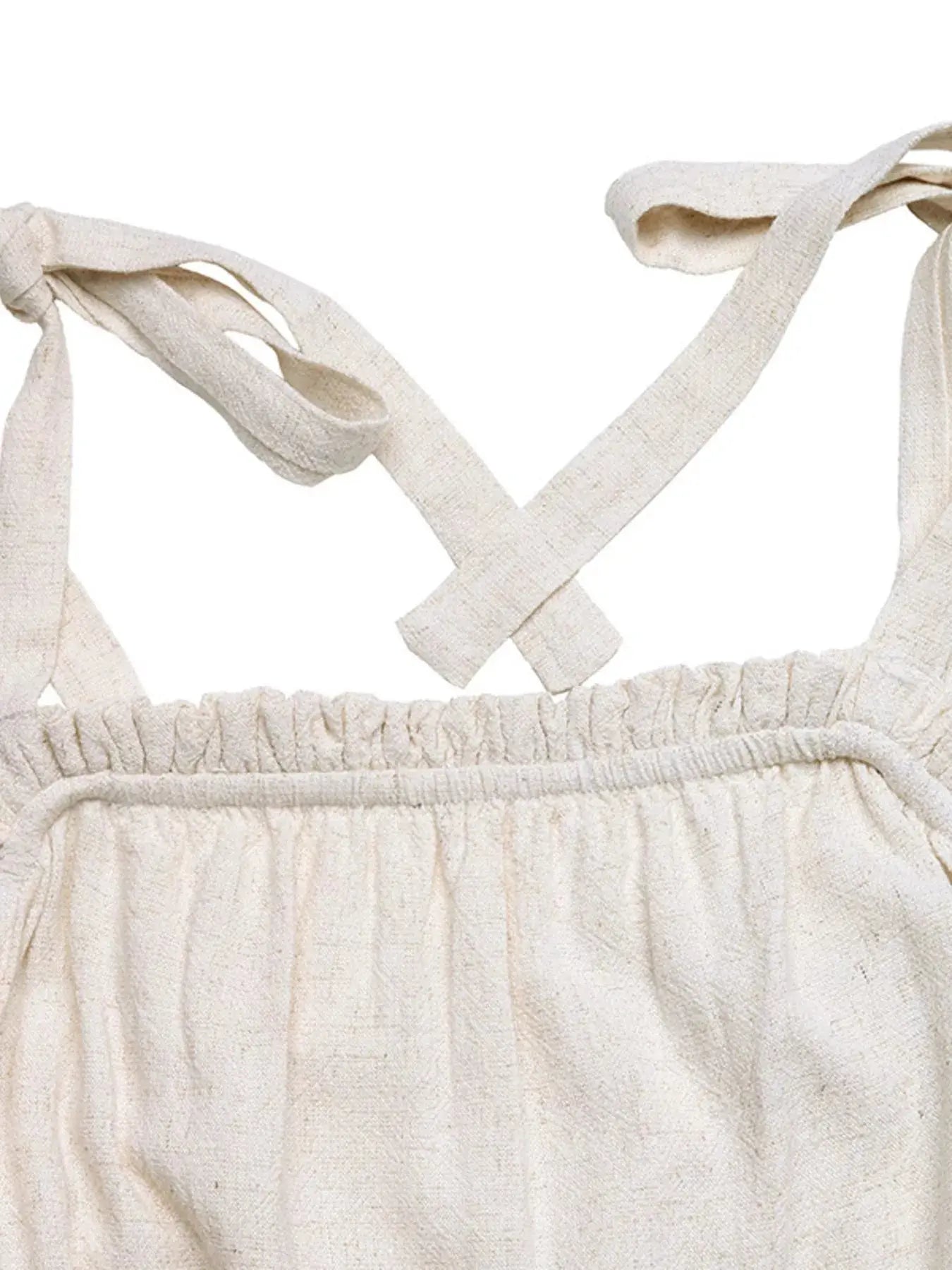 Tie Strap Tassel Hem Romper  Style Ratio