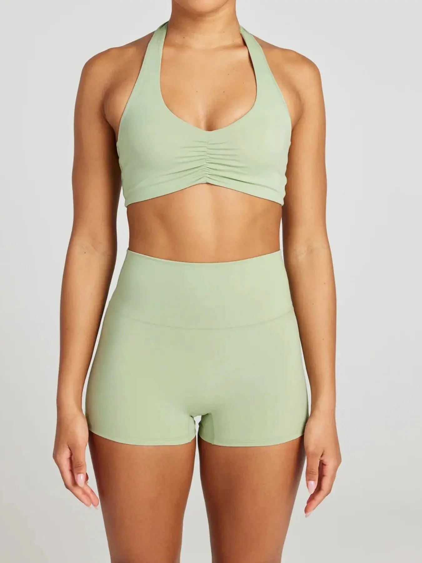 Halter Neck Cami and Shorts Active Set  Style Ratio