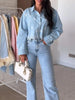 Embroidered Cropped Denim Shirt  Style Ratio