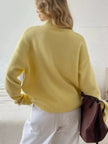 Mock Neck Dropped Shoulder Sweater  Style Ratio