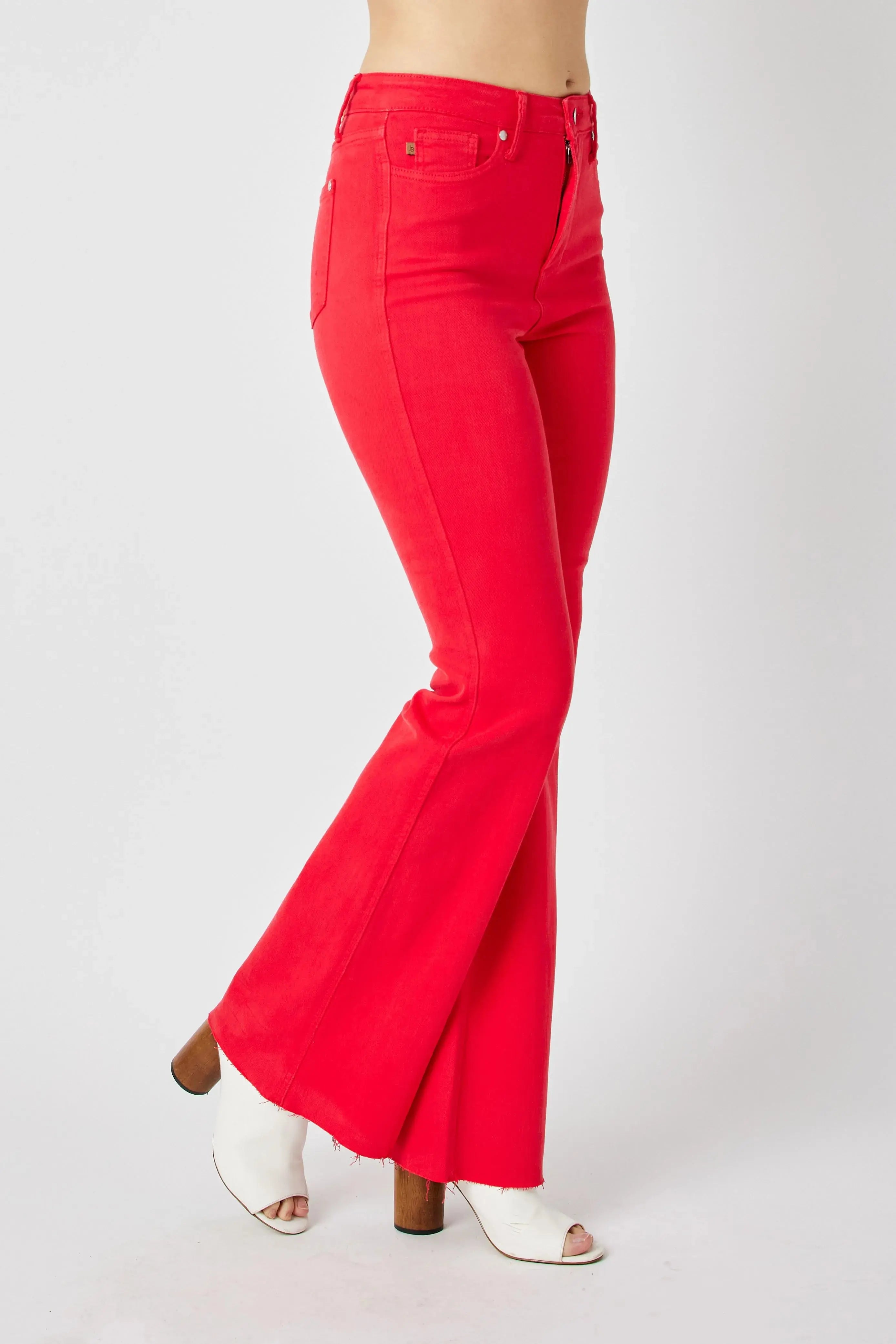Judy Blue Full Size Hw Tummy Control Garment Dyed Flare Jeans  Style Ratio
