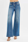 RISEN High Rise Wide Leg Jenas with Front Yoke and Heart Back Pocket  Style Ratio