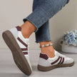 Striped Lace-Up Casual Sneakers  Style Ratio