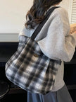 Plaid Pattern Casual Tote Bag  Style Ratio
