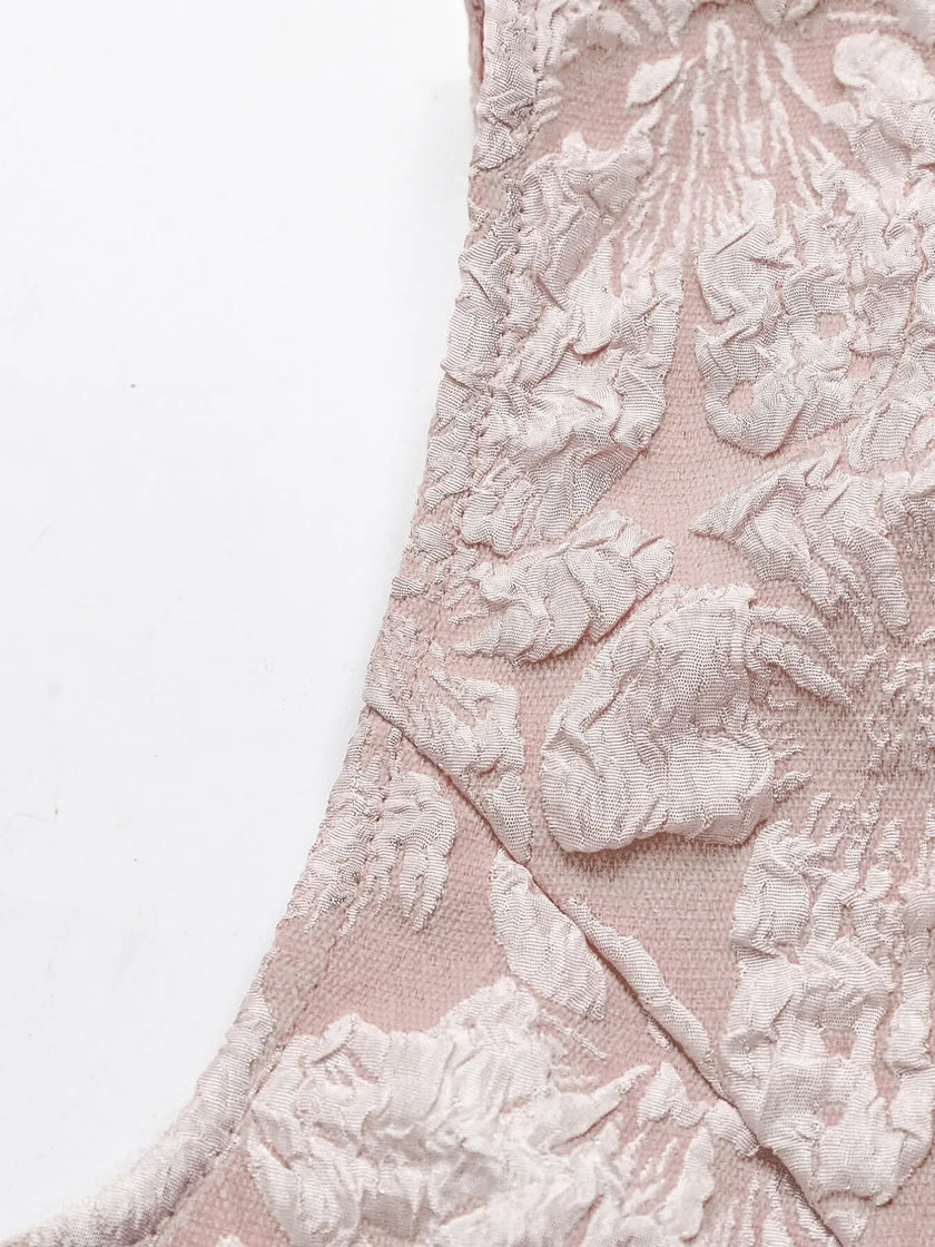 Floral Jacquard Peplum Tank Top  Style Ratio
