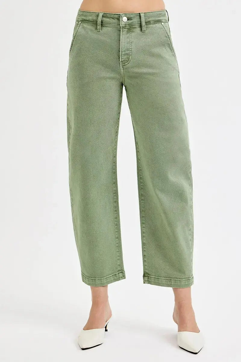 RISEN Tummy Control High Rise Crop Barrel Jeans  Style Ratio