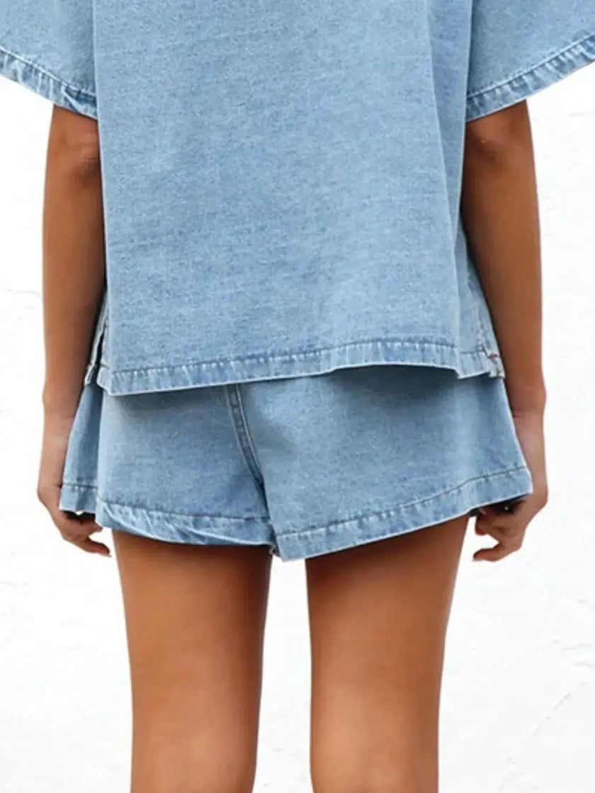 Elastic Waist Denim Shorts  Style Ratio