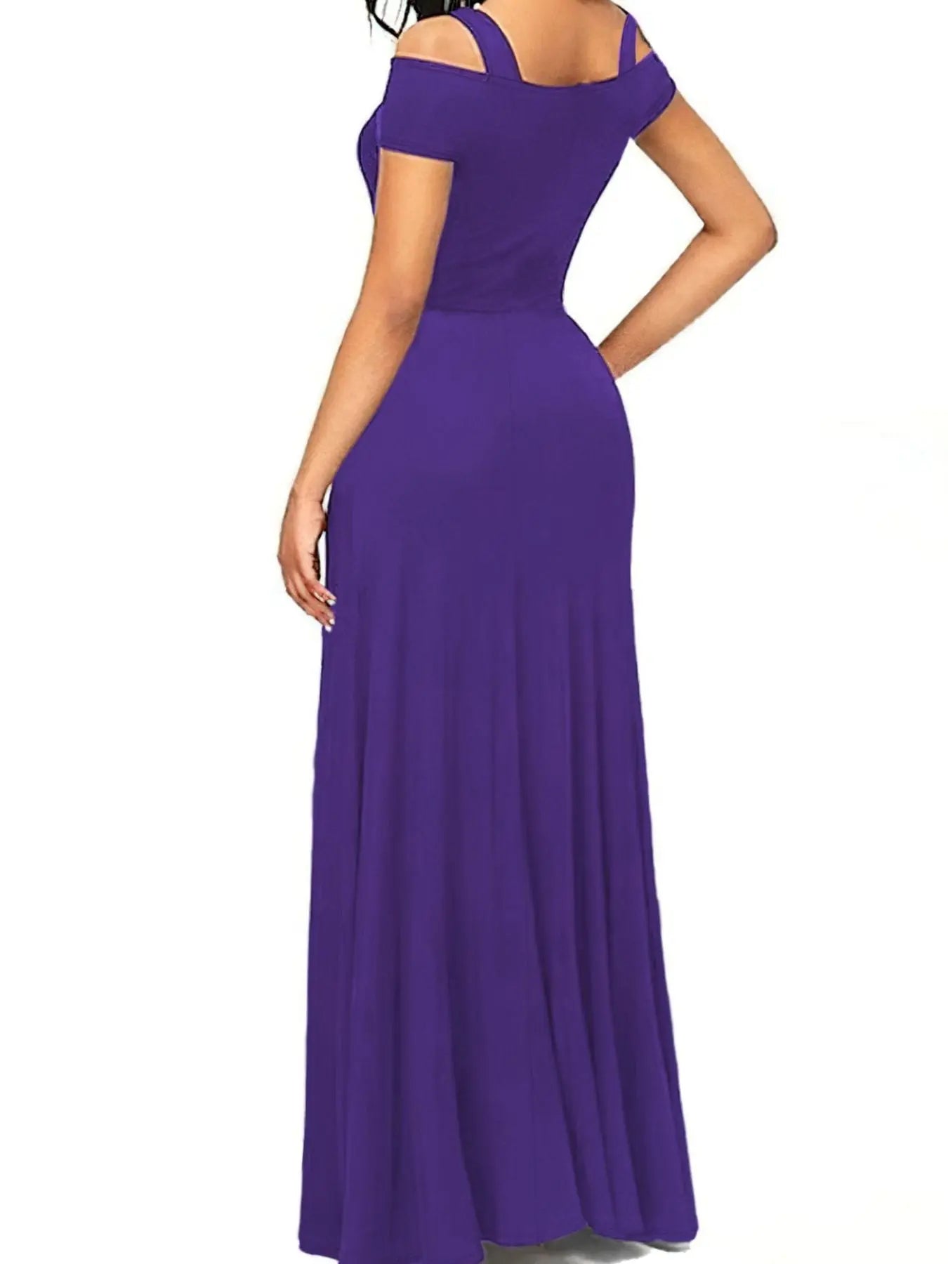 Elegant Off-Shoulder Slit Maxi Dress  Style Ratio