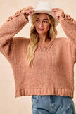BiBi Chunky Knit Sweater with Flower Detail Sleeves  Style Ratio