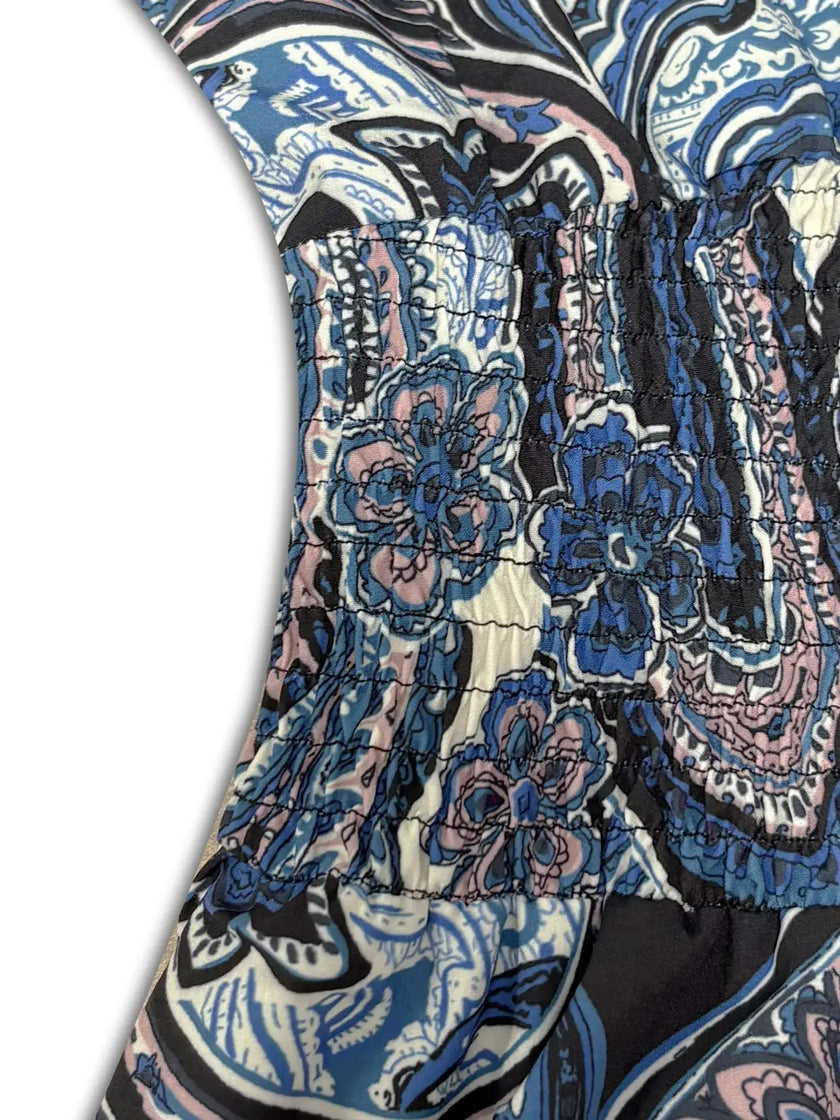 Printed V-Neck Cap Sleeve Maxi Dress  Style Ratio