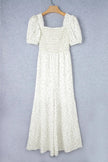 Smocked Printed Short Sleeve Jumpsuit  Style Ratio