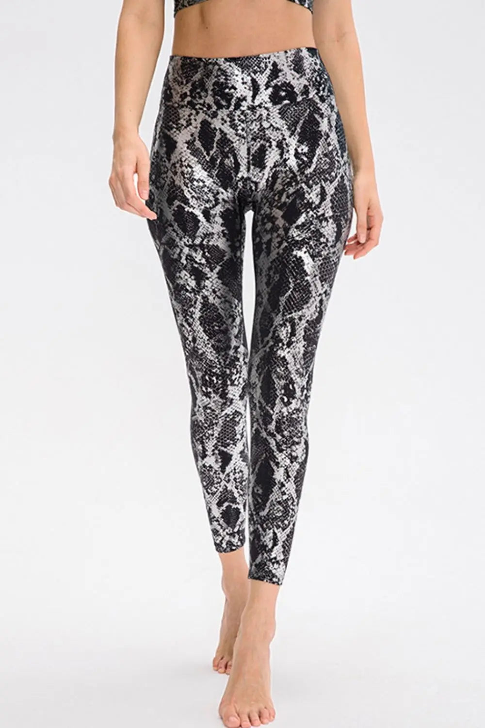 Animal Print Slim Fit Wide Waistband Long Sports Pants  Style Ratio