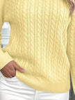 Cable Knit Round Neck Sweater  Style Ratio