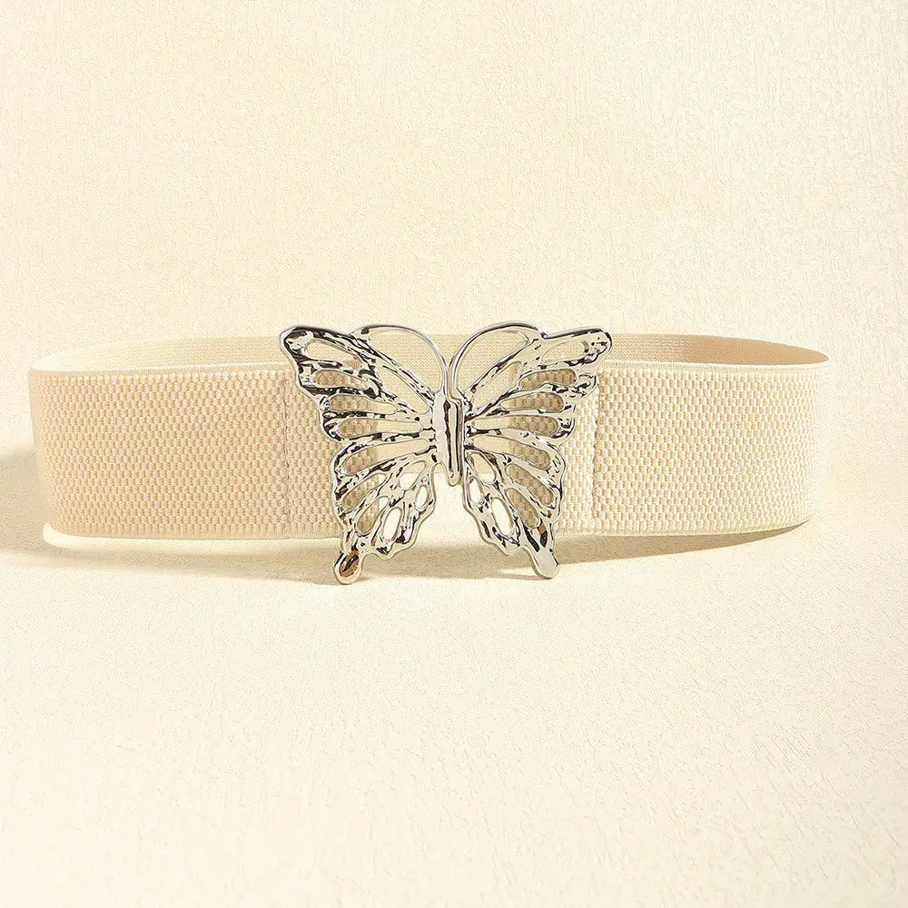 Butterfly Alloy Buckle Elastic Belt  Style Ratio