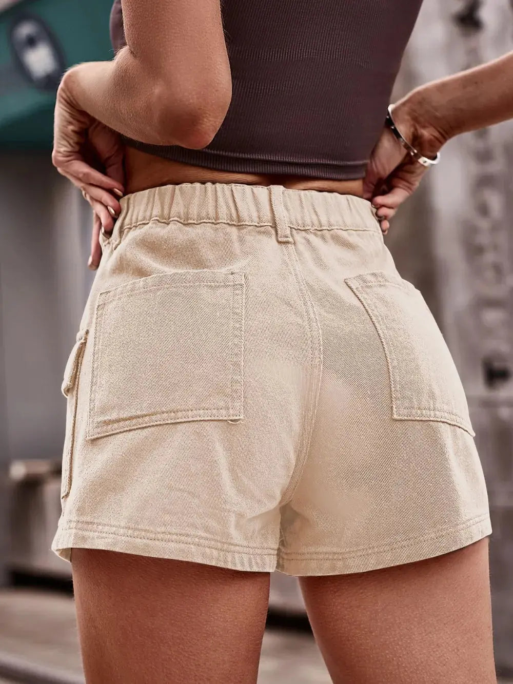 High Waist Denim Shorts with Pockets  Style Ratio