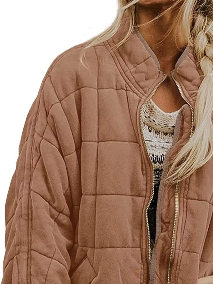 Quilted Zip Up Outerwear  Style Ratio