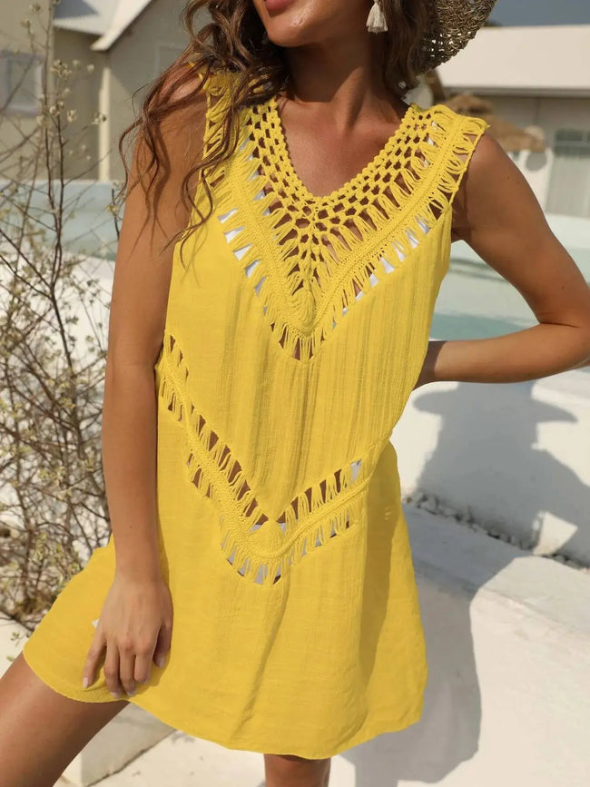Crochet Detail Beach Cover Up  Style Ratio