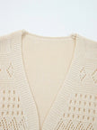 Hollowed Knit Open Front Cardigan  Style Ratio