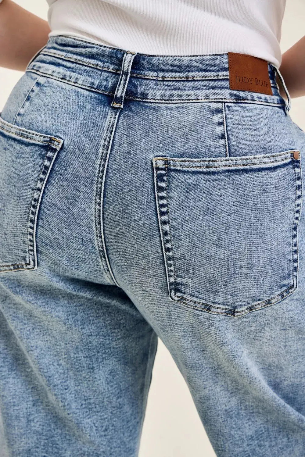 Judy Blue Full Size High Waist Marlow Arc Leg Jeans with Double Waistband  Style Ratio