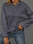 Full Size Embossed Lettering Casual Hoodie  Style Ratio