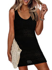 Crochet Knit Cover-Up Dress with Side Slit  Style Ratio