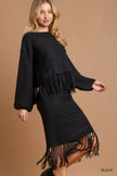Umgee Crochet Knit Sweater Crop Top with Frey Hem  Style Ratio