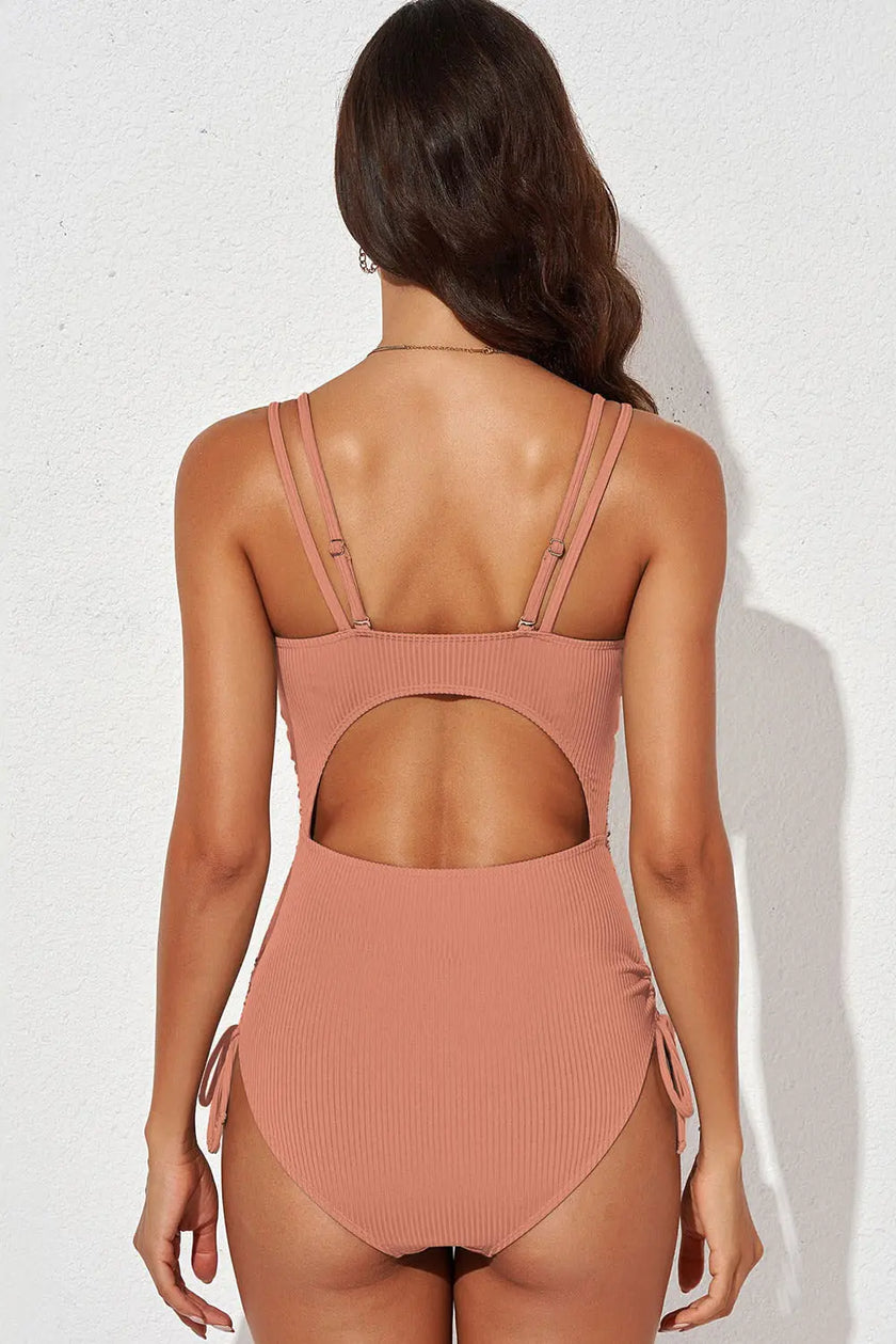 Tied Cutout Plunge One-Piece Swimsuit  Style Ratio