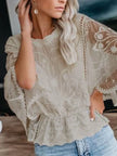 Lace Sheer Sleeve Blouse  Style Ratio