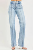 RISEN Tummy Control High Rise Straight Pin Tuck Jeans  Style Ratio