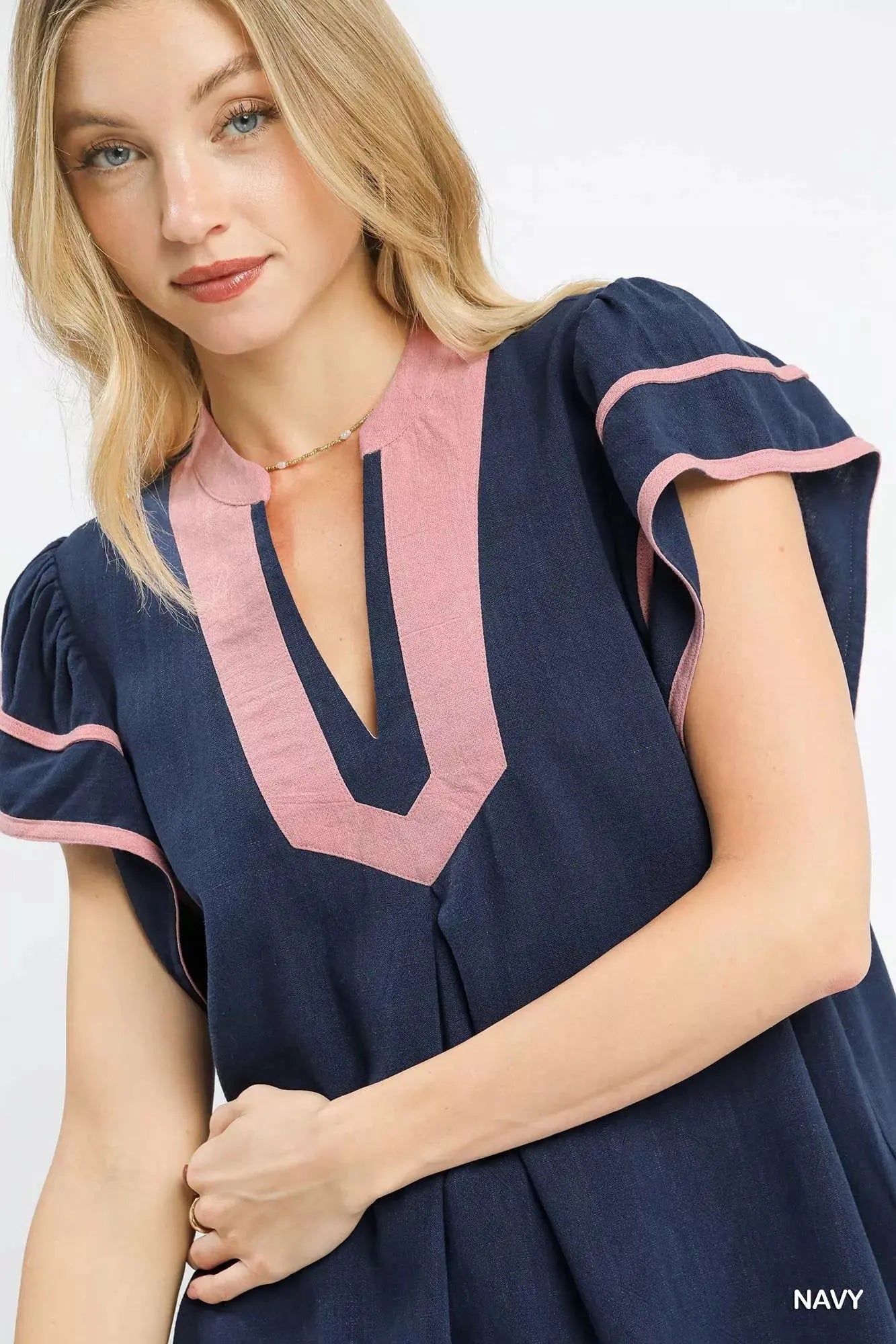 Umgee Linen Ruffle Sleeve Top  Style Ratio