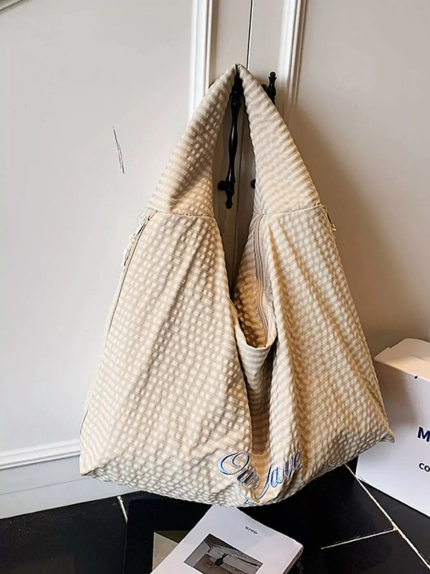 Casual Style Plaid Handbag  Style Ratio