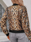 Sequin Leopard Zip Up Jacket  Style Ratio