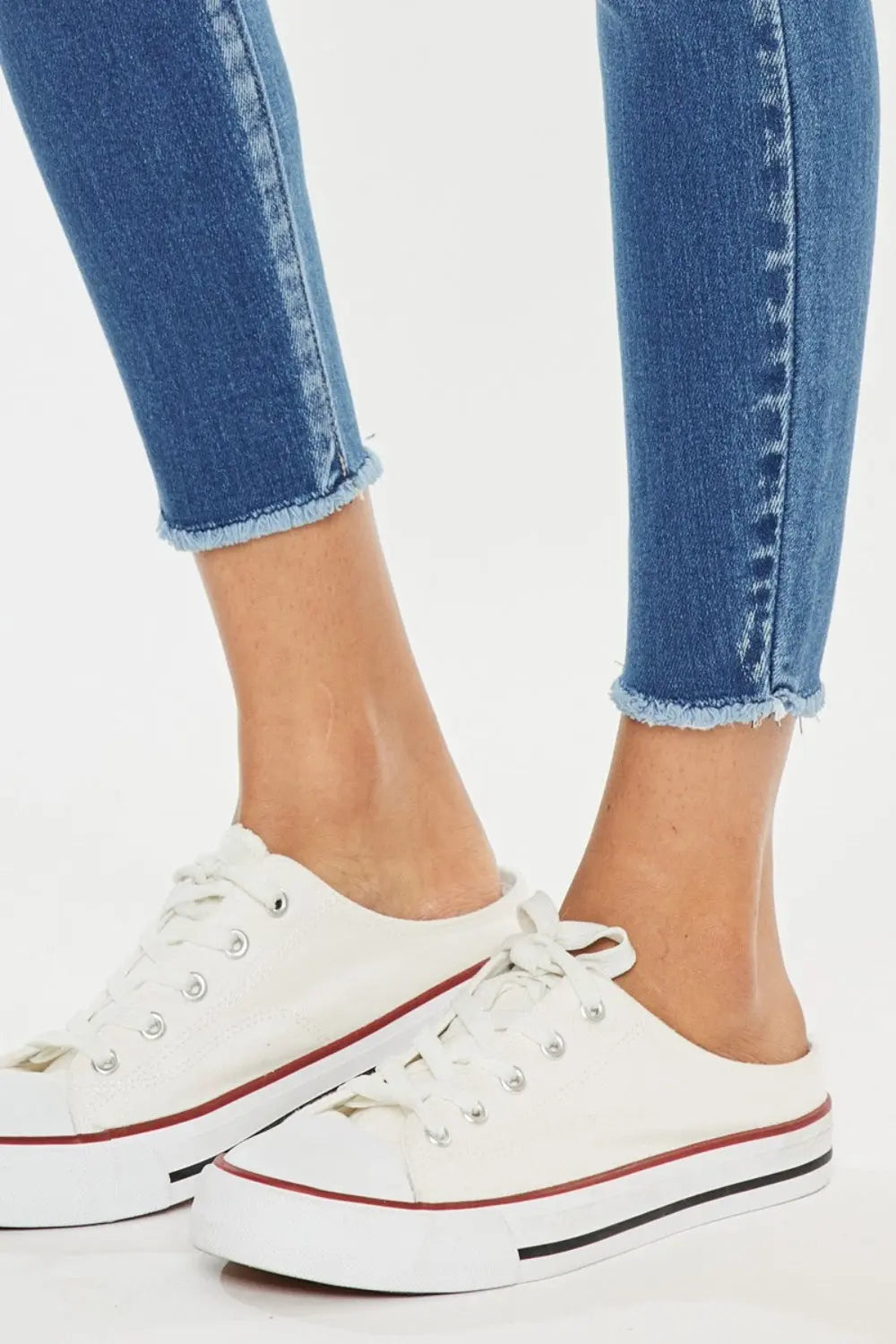 Kancan Distressed Raw Hem High Waist Jeans  Style Ratio