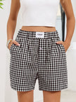 Gingham Elastic Waist Casual Shorts  Style Ratio