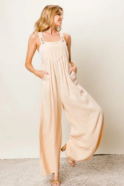 BiBi Tie Sleeves and Wide Leg Jumpsuit Trendsi