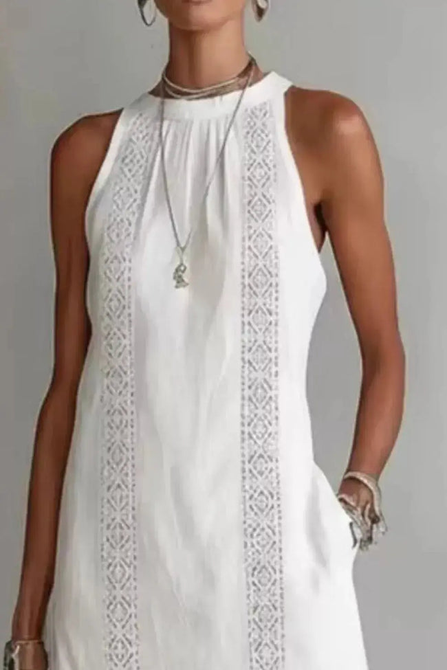 Sleeveless Side Slit Dress with Pockets  Style Ratio