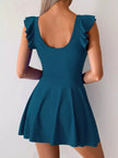 Ruffled Sleeve One-Piece Swim Dress  Style Ratio