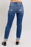 Judy Blue Full Size Mid Rise Boyfriend destroy Jeans with Yoke Pockets  Style Ratio