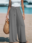Full Size Drawstring Waist Wide Leg Pants Plus Size  Style Ratio