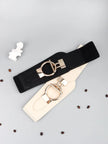 PU Elastic Wide Belt with Alloy Buckle  Style Ratio
