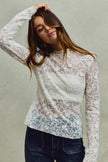 SO ME Lace 3d Effect Floral Layering Long Sleeve Top  Style Ratio