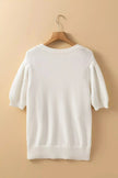 Cable Knit Short Sleeve Sweater  Style Ratio