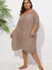 Crochet Trim V-Neck Beach Cover Up  Style Ratio