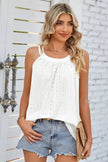 Openwork Round Neck Wide Strap Tank  Style Ratio